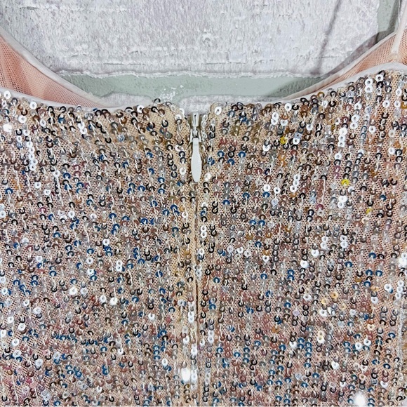 Likely Whitney Champagne Sequin Mini Dress Size 4 - Picture 8 of 10
